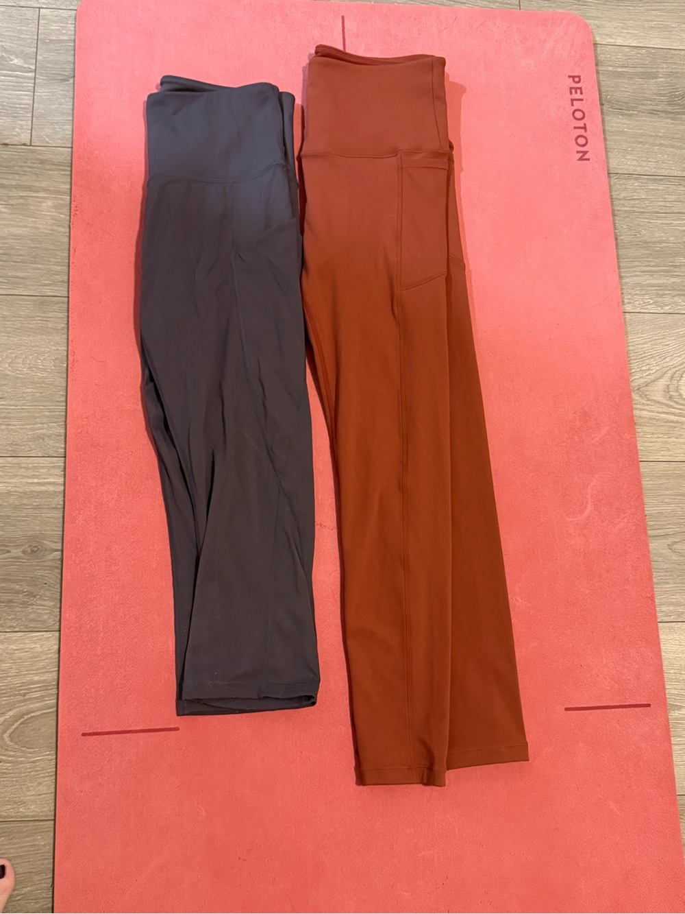 High-Waist Active Leggings with Side Pocket — Rust